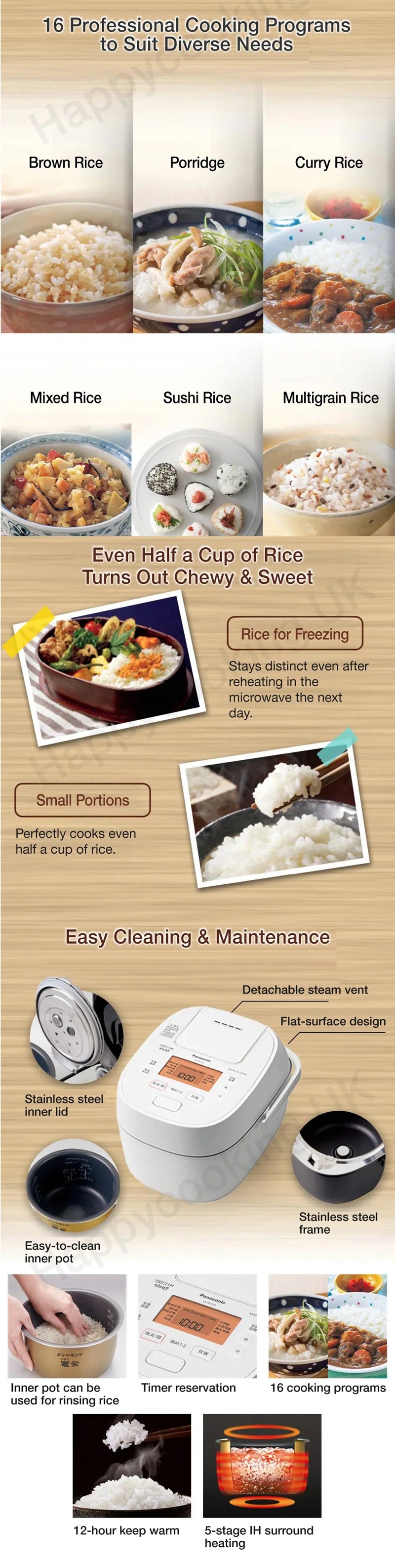 Panasonic Rice Cooker SR-PAA100/180 1.0L/1.8L (Made in Japan)