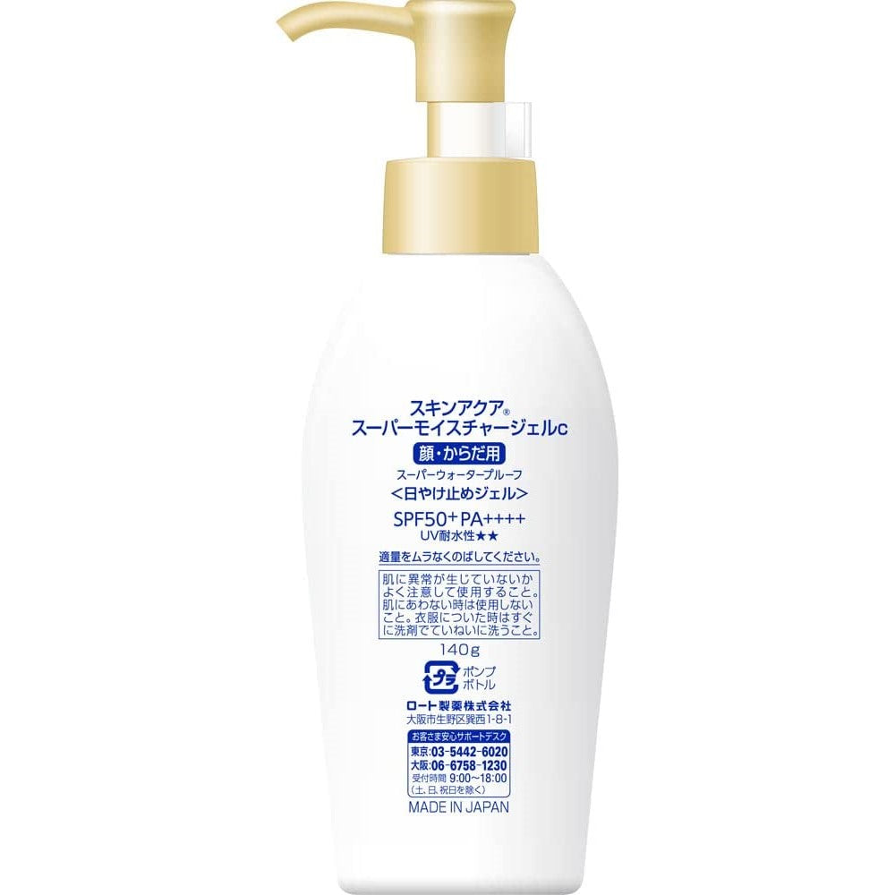 Rohto Mentholatum - Skin Aqua Sunscreen UV Super Moisture Gel SPF 50+ PA++++ 140g (Made in Japan)