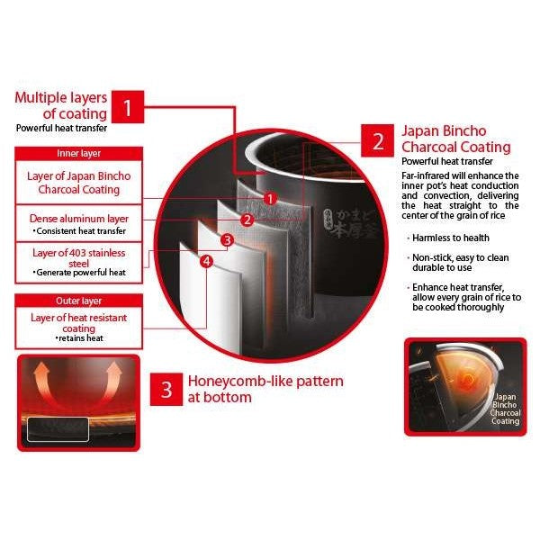 Toshiba IH Rice Cooker RC-7HMH 3pin UK plug - Just £209.90! Shop now at JAPAN PLAZA UK