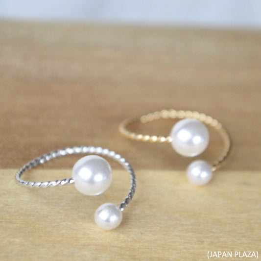 Pearl Ring with Gold/Silver Plating (Made in Korea) - Just £5.98! Shop now at JAPAN PLAZA UK