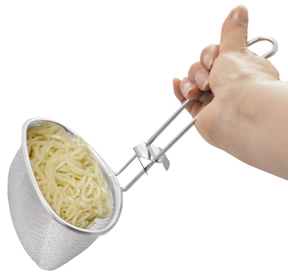Stainless Steel Colander with Hook - Just £11! Shop now at JAPAN PLAZA UK