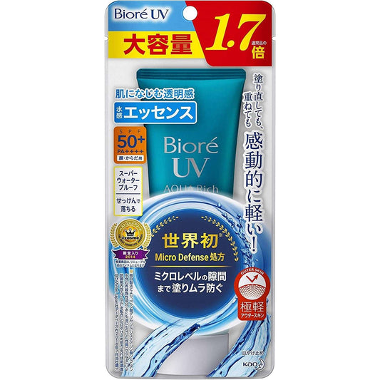 Biore UV Aqurich Water Essence 85g SPF50+ (Made in Japan) - Just £10.99! Shop now at JAPAN PLAZA UK
