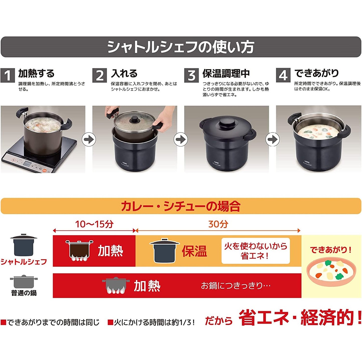Thermos Vacuum Insulated Cooker Shuttle Chef KBJ-4500/KBJ-4501 4.3L - Just £137! Shop now at JAPAN PLAZA UK