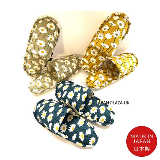 Woman Slippers with Daisy Pattern (Made in Japan) - Just £15.90! Shop now at JAPAN PLAZA UK