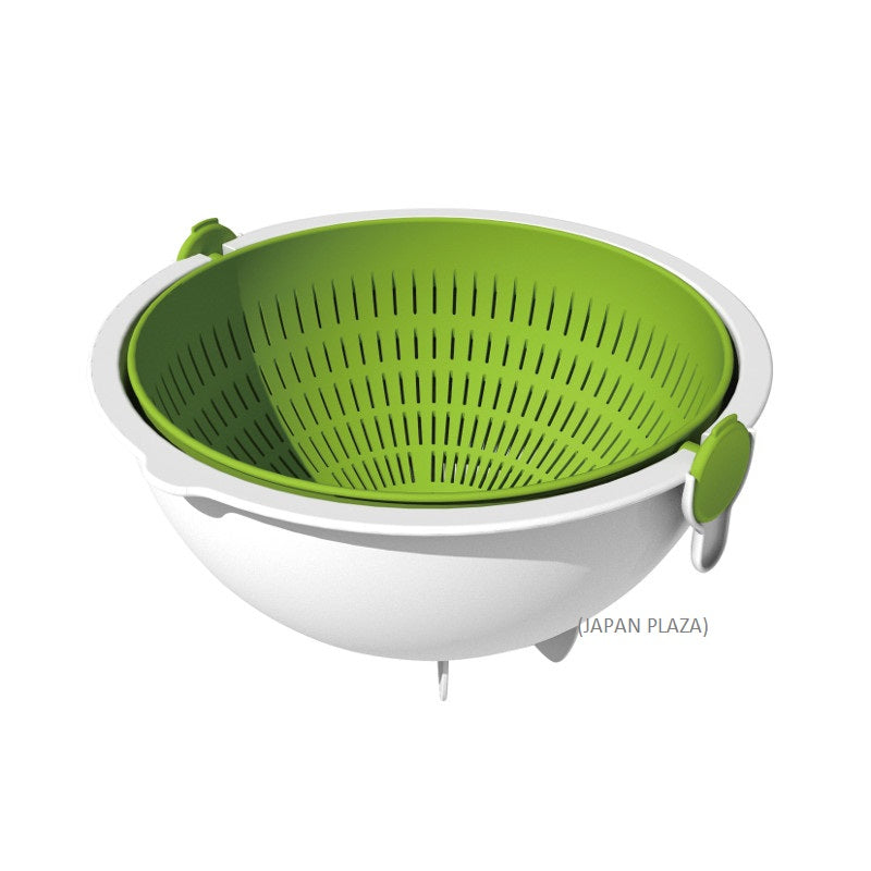 Spin Wheel Colander L Green Color (Made in Japan) - Just £6.99! Shop now at JAPAN PLAZA UK