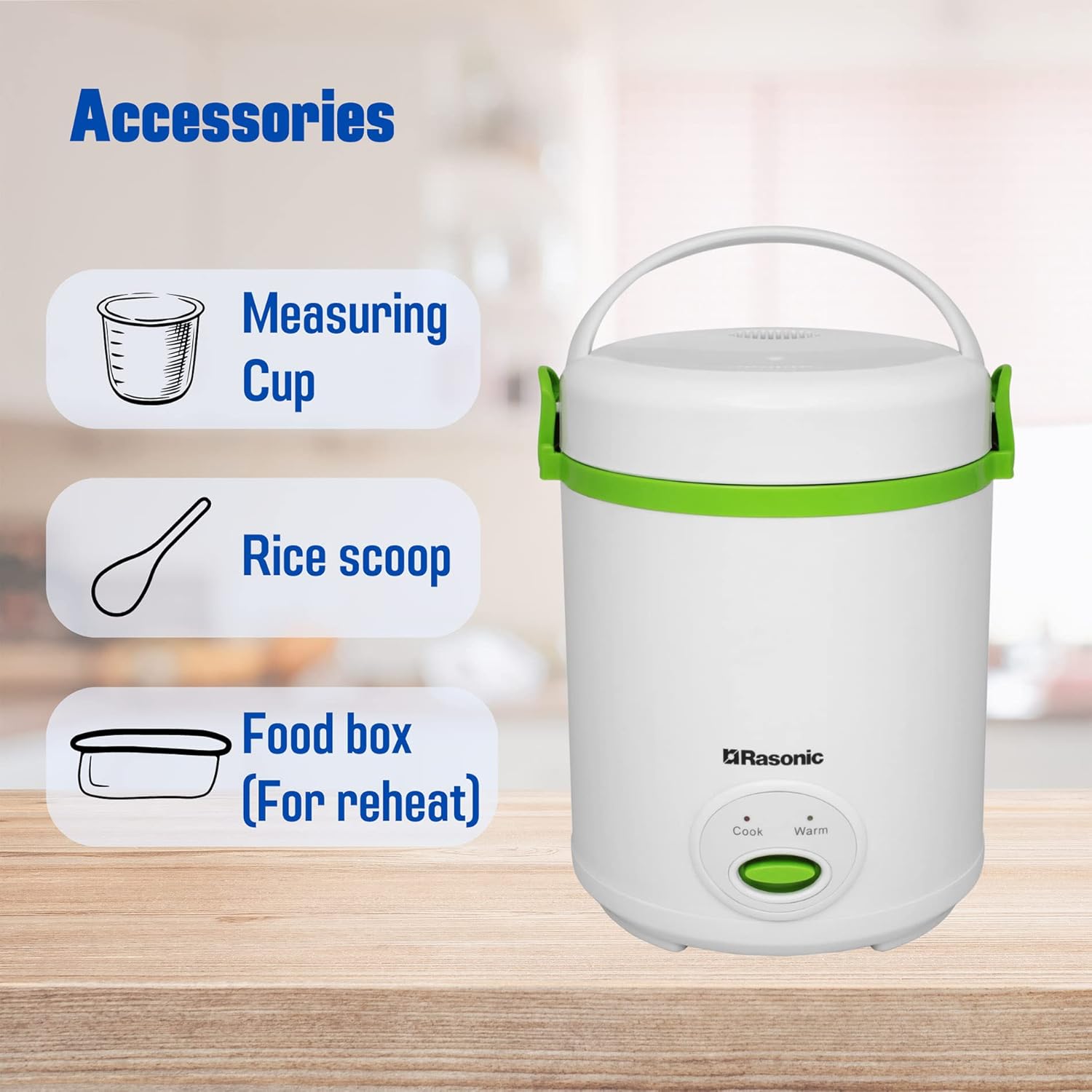 Rasonic Mini Rice Cooker RRC-Y5H 0.4L 3 Pin UK Plug - Just £49.90! Shop now at JAPAN PLAZA UK
