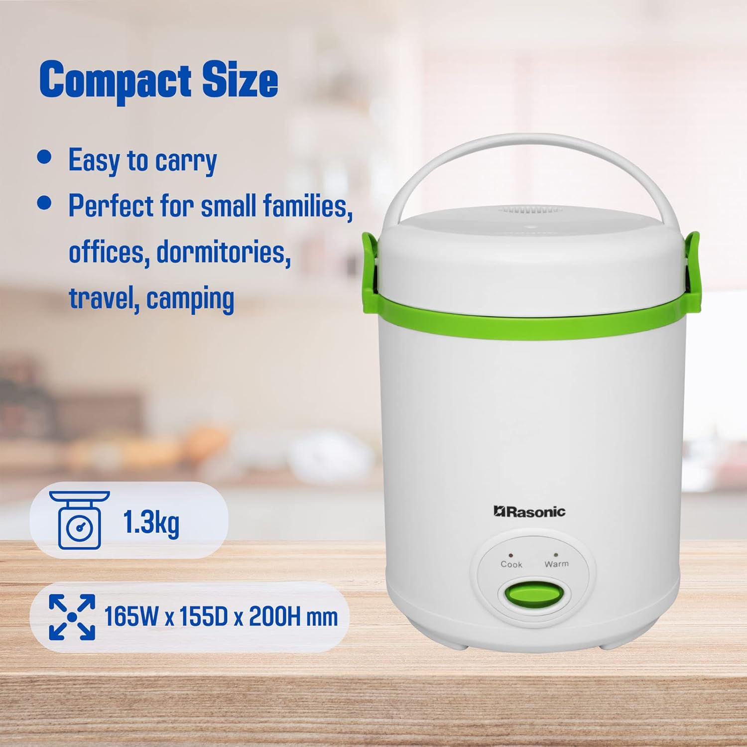 Rasonic Mini Rice Cooker RRC-Y5H 0.4L 3 Pin UK Plug - Just £49.90! Shop now at JAPAN PLAZA UK