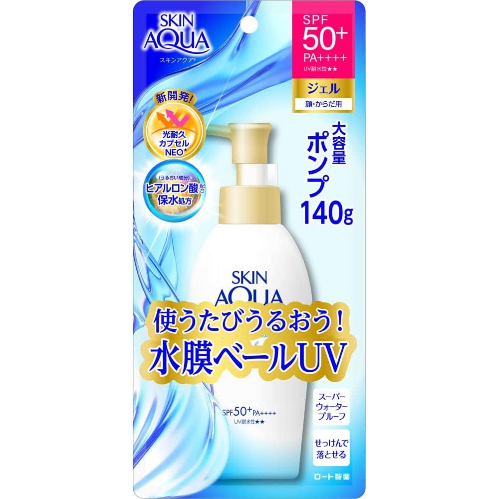 Rohto Mentholatum - Skin Aqua Sunscreen UV Super Moisture Gel SPF 50+ PA++++ 140g (Made in Japan)