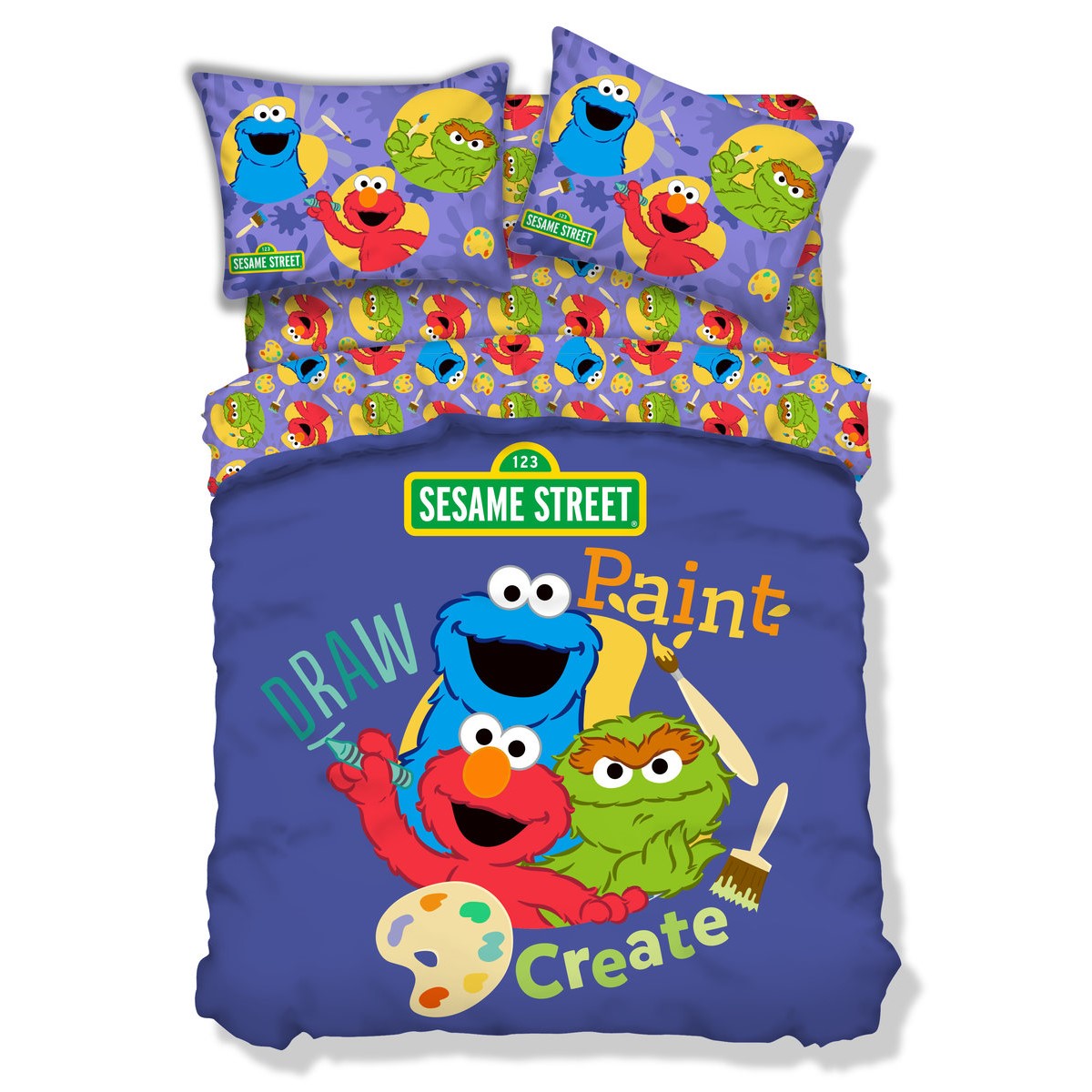 Sesame Street (Fitted Sheet+Pillow case+Quilt Cover) kid bedding set