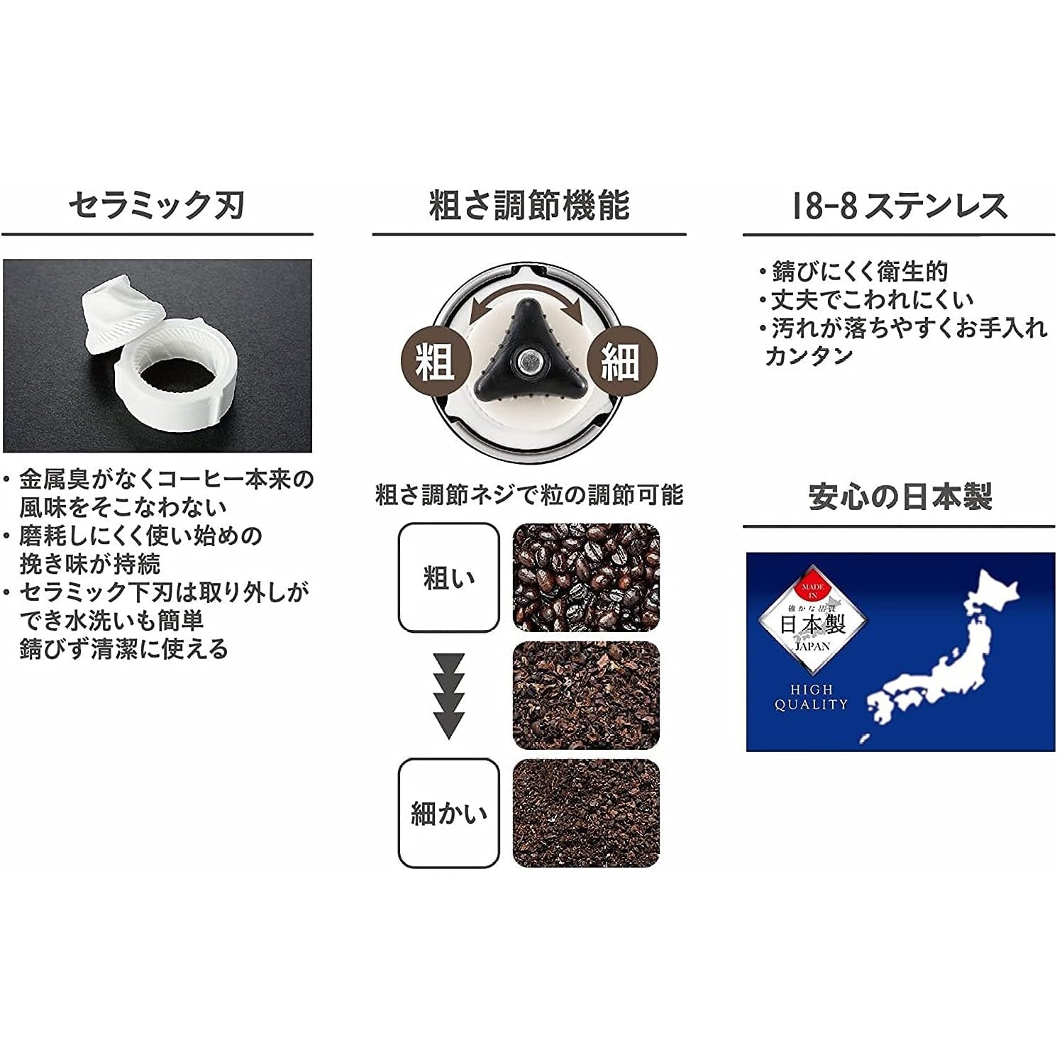 Captain Stag Stainless Steel Handy Coffee Grinder - Made in Japan - Just £69! Shop now at JAPAN PLAZA UK