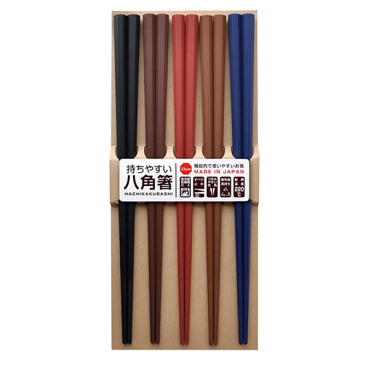 Octagonal Chopsticks 5P - Dishwasher & Dryer Safe (Made in Japan)