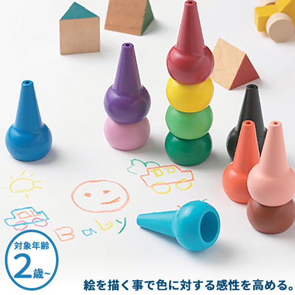 AOZORA Baby Color Safety Crayon Assort 12 Colors (Made in Japan)