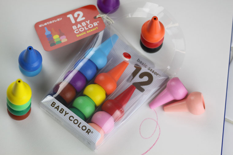 AOZORA Baby Color Safety Crayon Assort 12 Colors (Made in Japan)