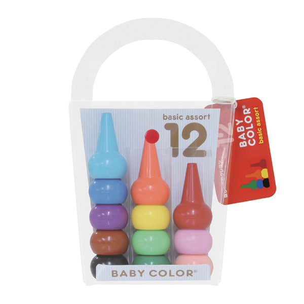 AOZORA Baby Color Safety Crayon Assort 12 Colors (Made in Japan)