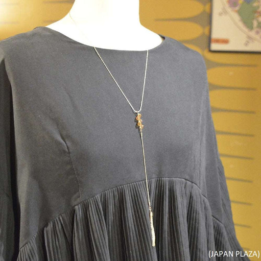 Fringe Gold Crystal Chain Necklace (Made in Korea)