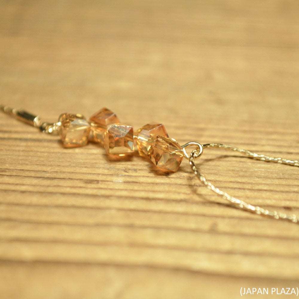 Fringe Gold Crystal Chain Necklace (Made in Korea)