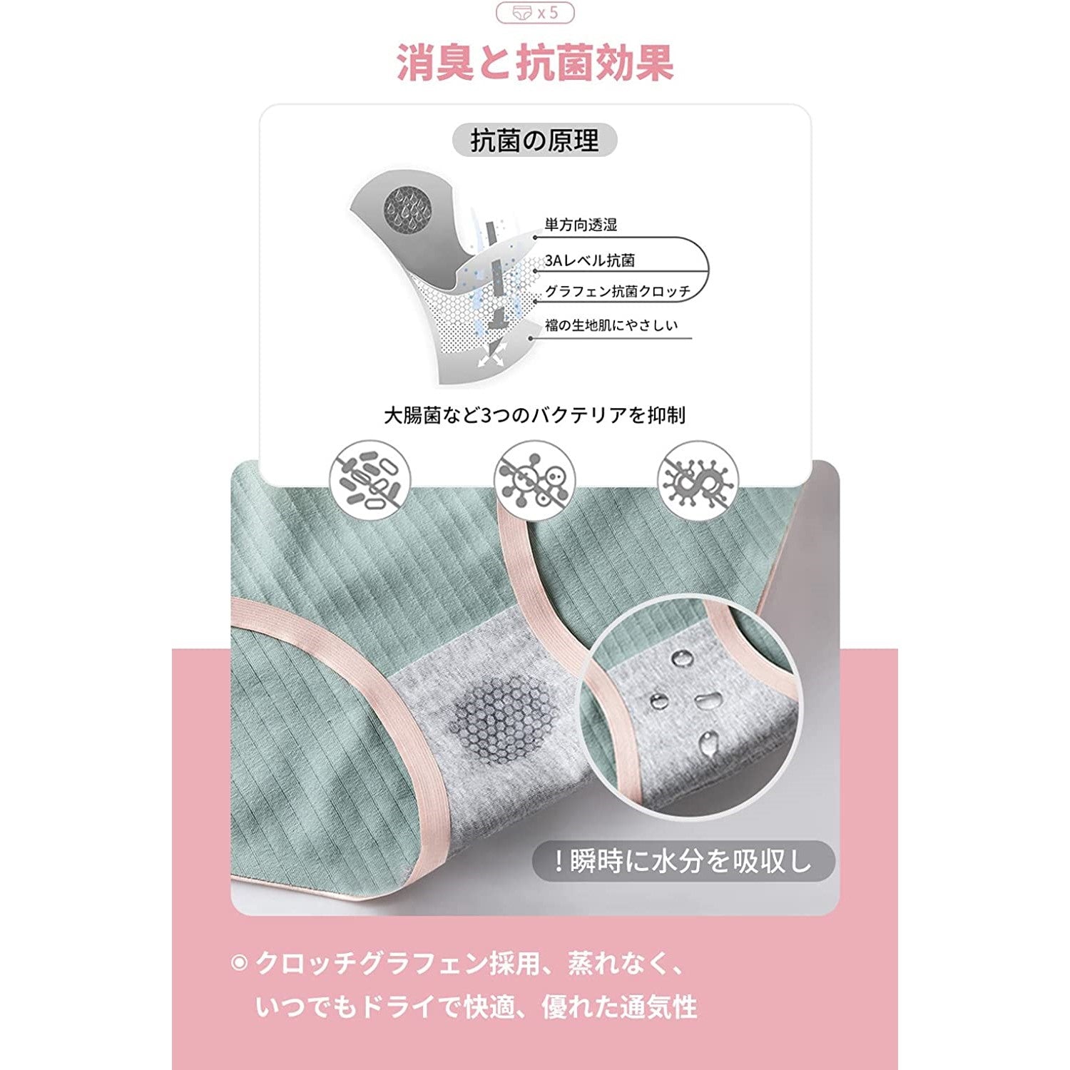 Women's Pure Cotton Panties Set of 5 - Just £38.90! Shop now at JAPAN PLAZA UK