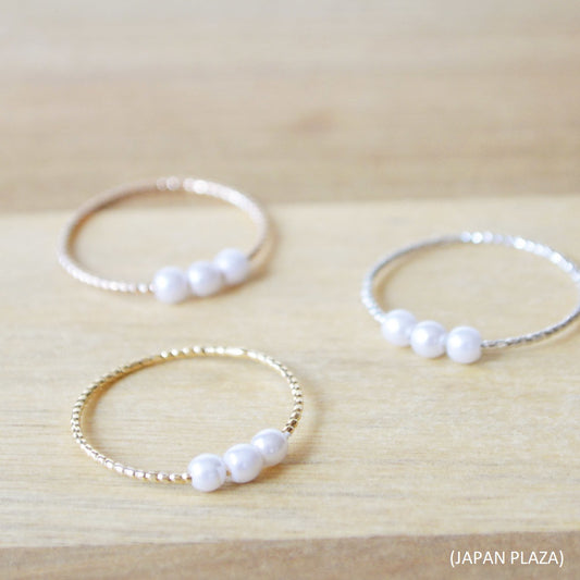 Pearl Rope Ring w Gold/Silver Plating (Made in Korea)