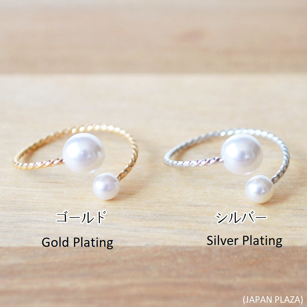 Pearl Ring with Gold/Silver Plating (Made in Korea) - Just £5.98! Shop now at JAPAN PLAZA UK