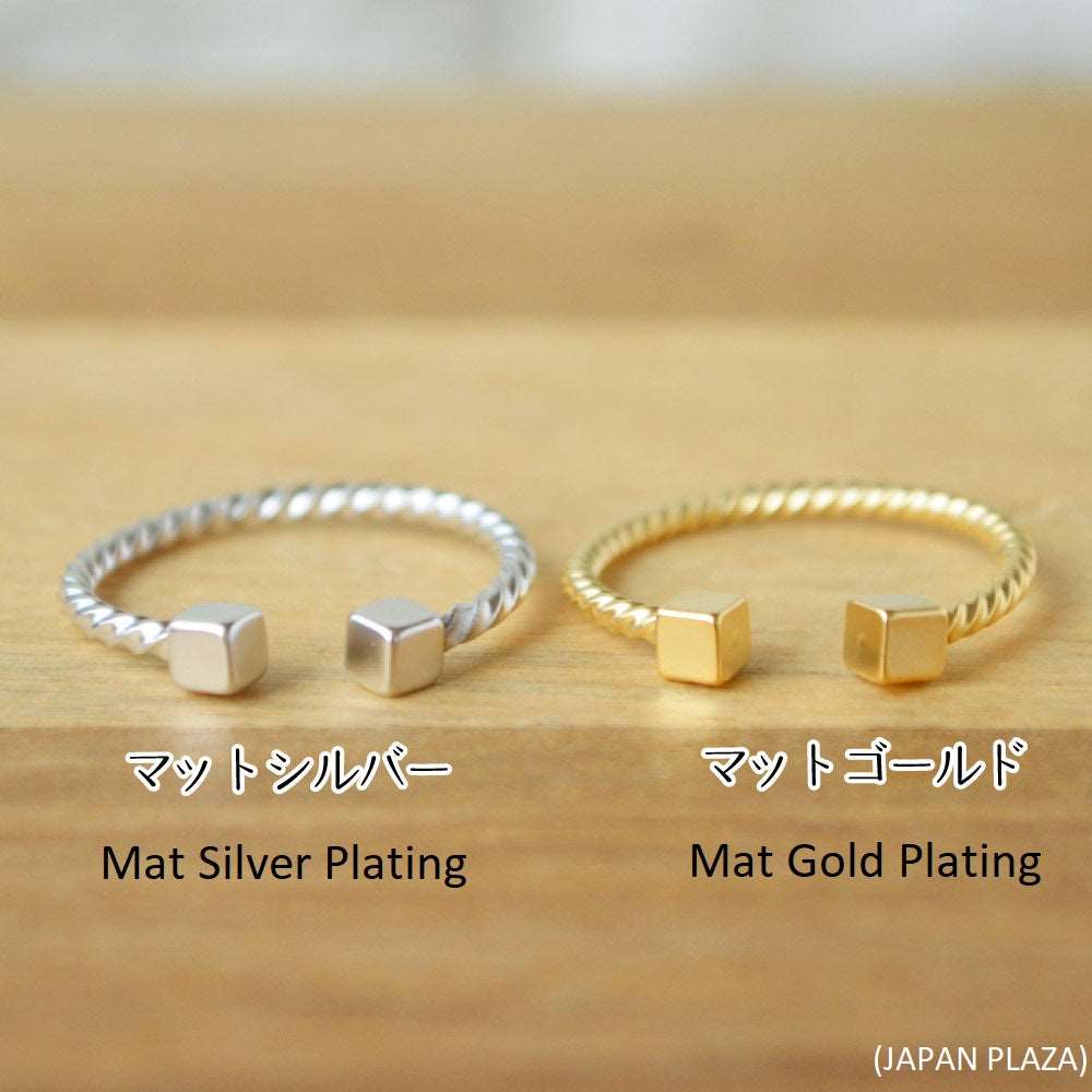 Cube Ring with Mat Color Plating (Made in Korea)