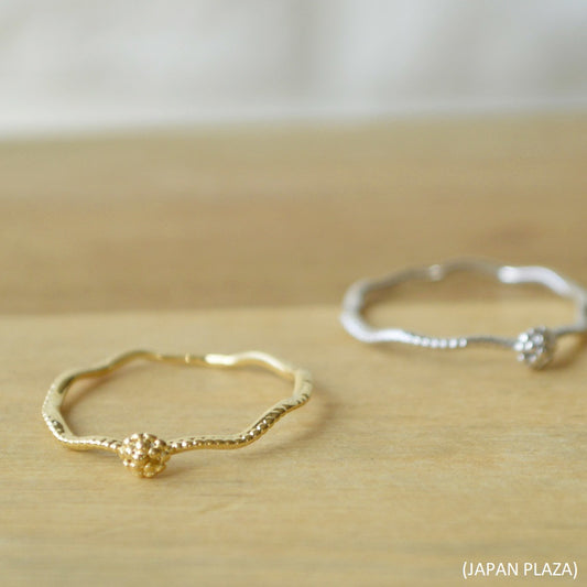 Rope Flower Ring with Silver/Gold Color (Made in Korea) - Just £6.70! Shop now at JAPAN PLAZA UK