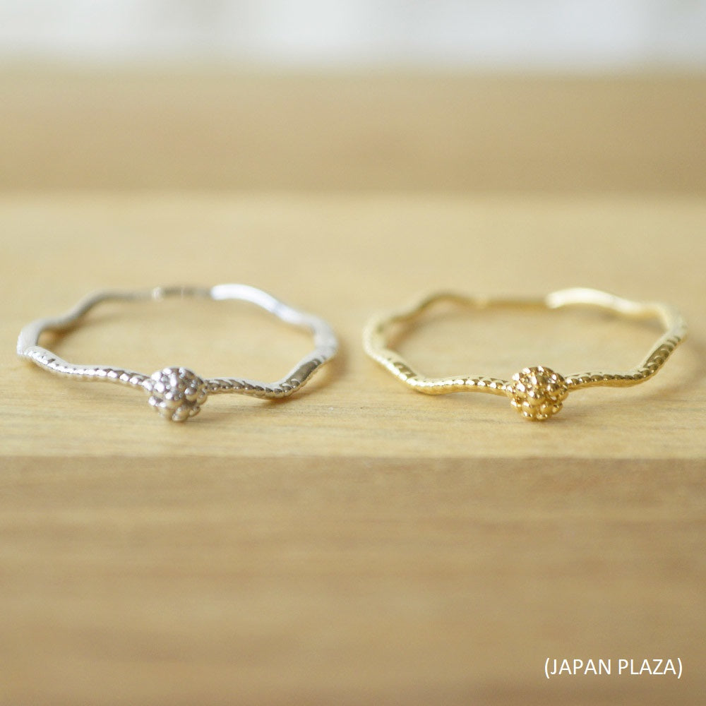 Rope Flower Ring with Silver/Gold Color (Made in Korea)