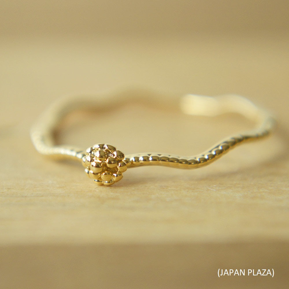 Rope Flower Ring with Silver/Gold Color (Made in Korea)