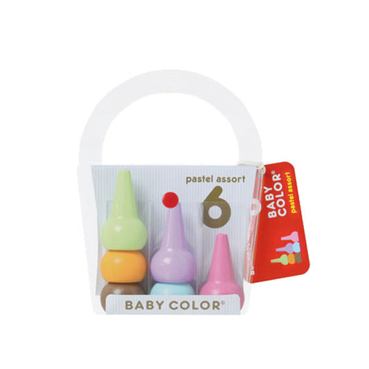 AOZORA Baby Color Safety Crayon Assort 6 Colors (Made in Japan)