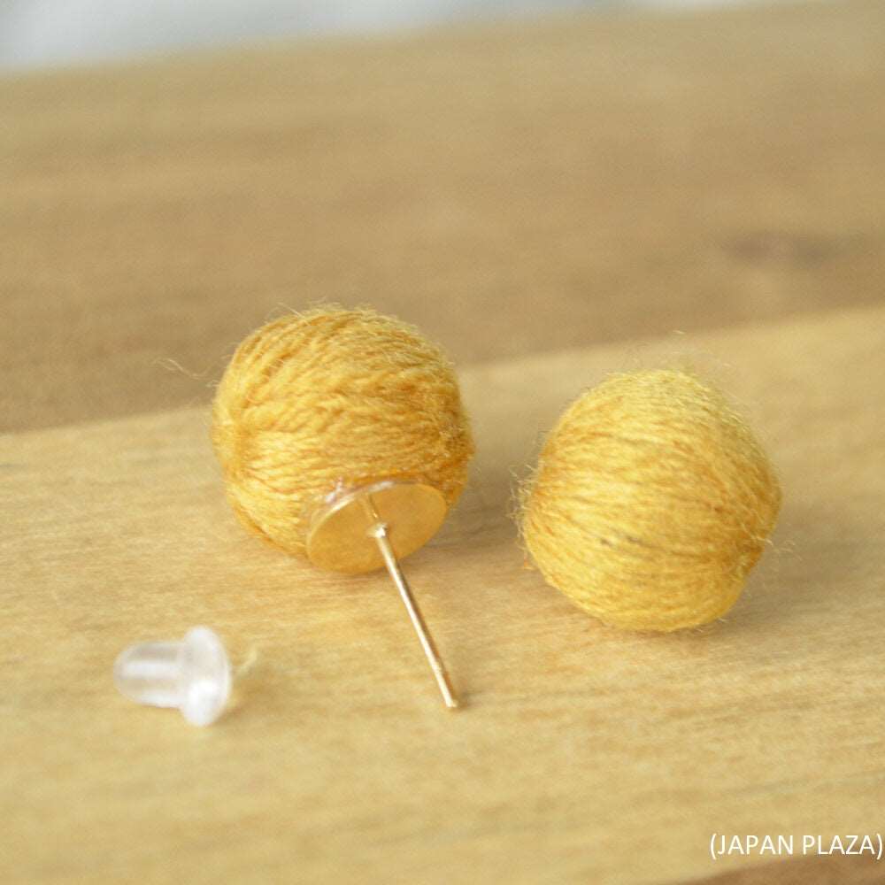 Elegant Cotton Ball Pierced Earring (Made in Korea)