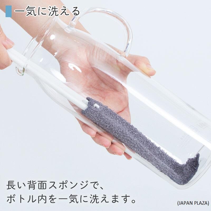 L-shaped Bottle Washer - Green Color (Made in Japan)