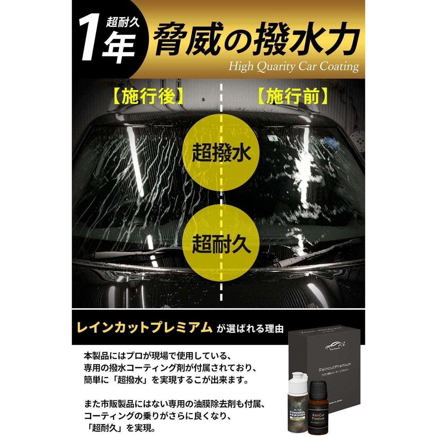 CarZoot Car Glass Water Repellent Window Coating (Made in Japan)