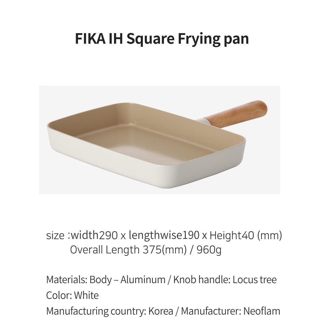 FIKA Cookware - no PFOA, PFOS ingredients (Made in Korea)