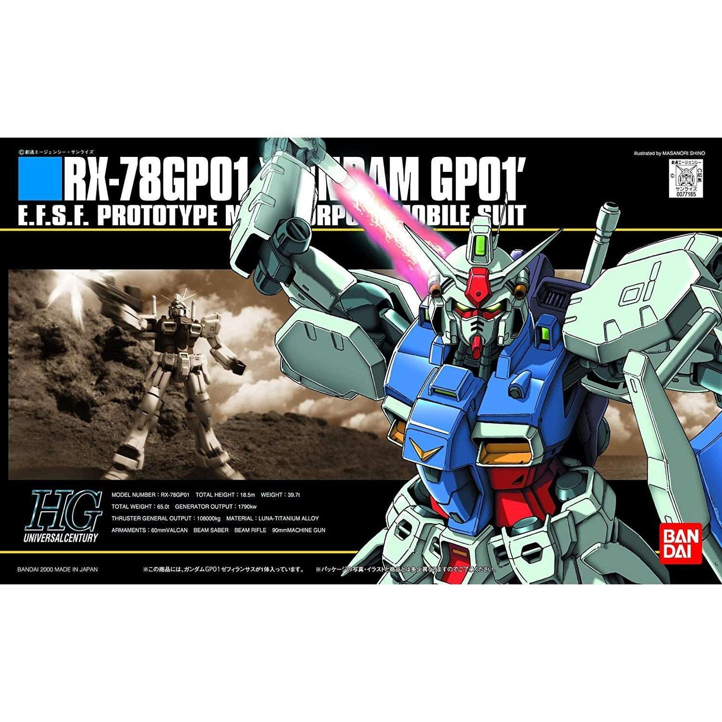 Gundam GP01 Zephylansus Plastic Model (Made in Japan)