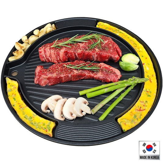 Korean BBQ IH Round Plate 34.5cm (Made in Korea)