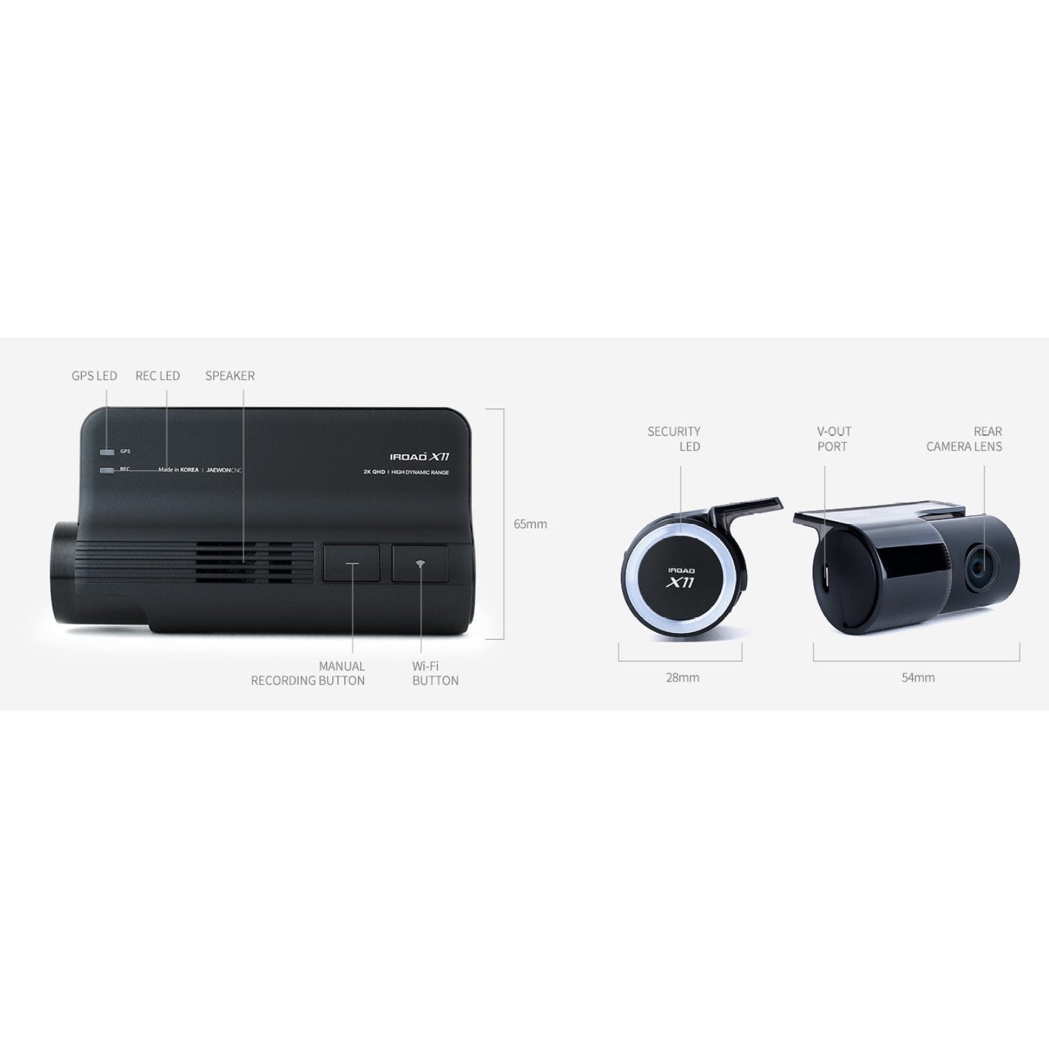 Iroad Dashcam X11 QHD 32GB Front & Rear (Made in Korea) - Just £300! Shop now at JAPAN PLAZA UK