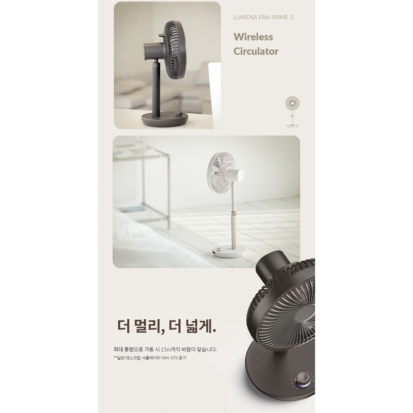Korea LUMENA Fan Prime 2nd generation "Wireless" fan - 7 inches