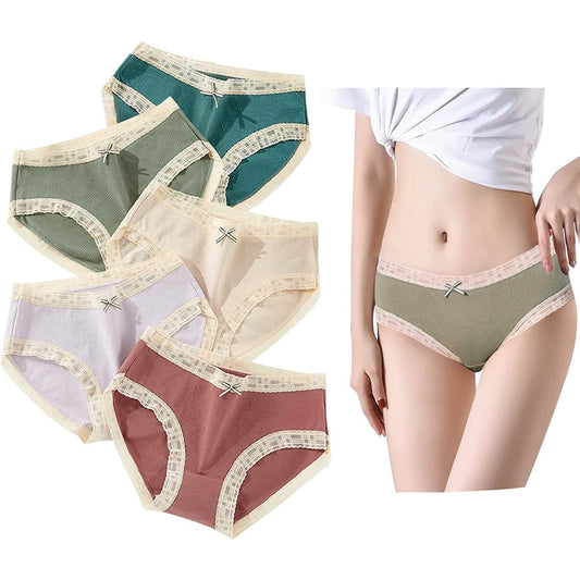 Women's Pure Cotton Panties Set of 5 - Just £38.90! Shop now at JAPAN PLAZA UK