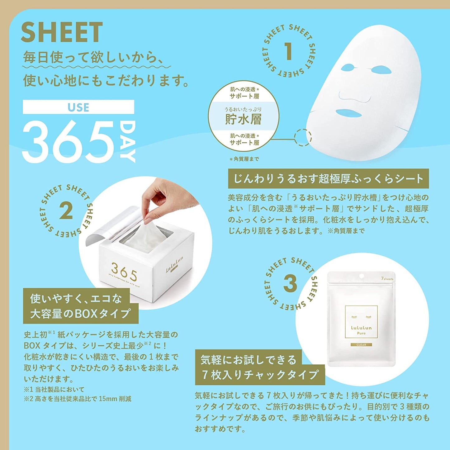 LuLuLun Pure Sheet Mask Clear 7pcs (Made in Japan)