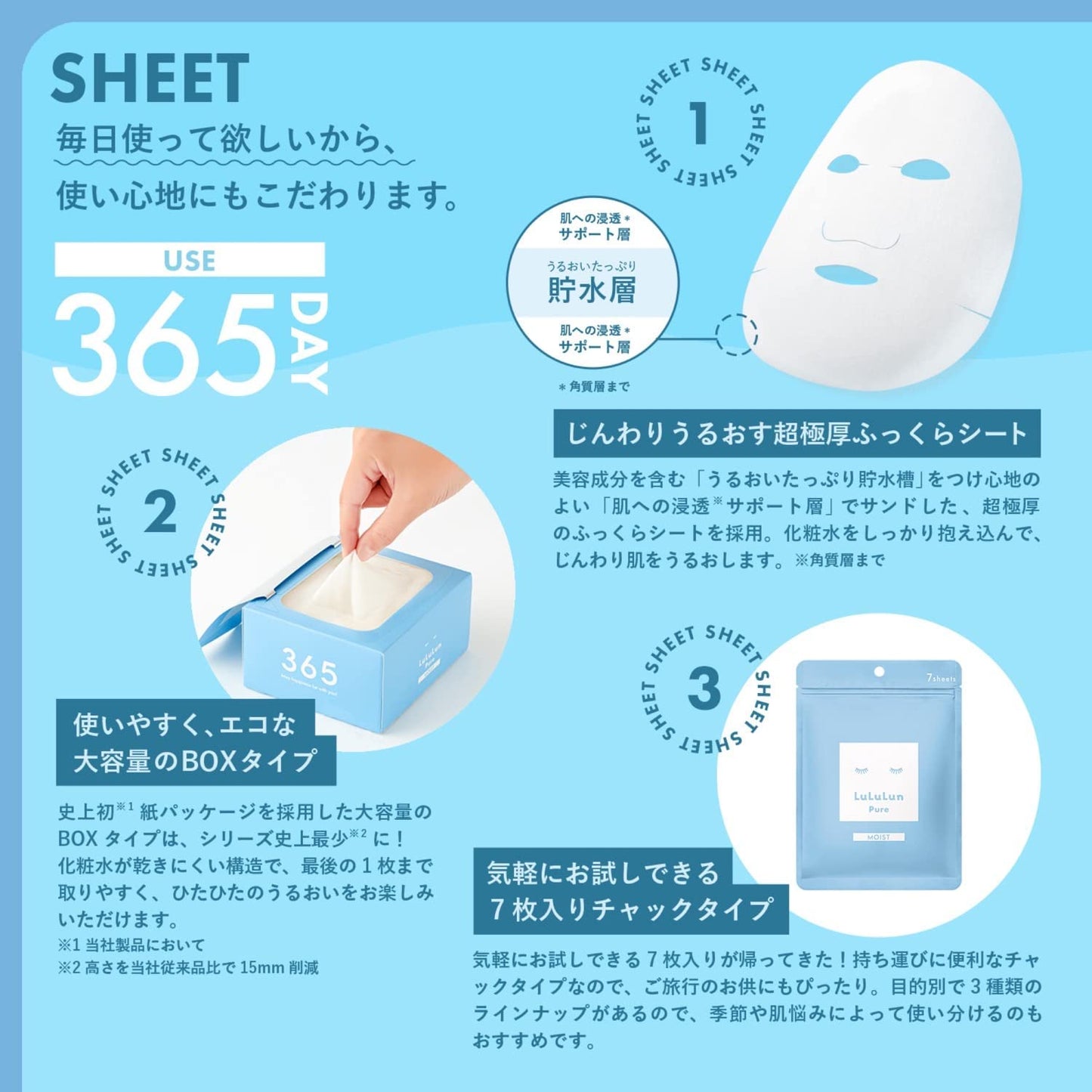 LuLuLun Pure Sheet Mask Moist 7pcs (Made in Japan)