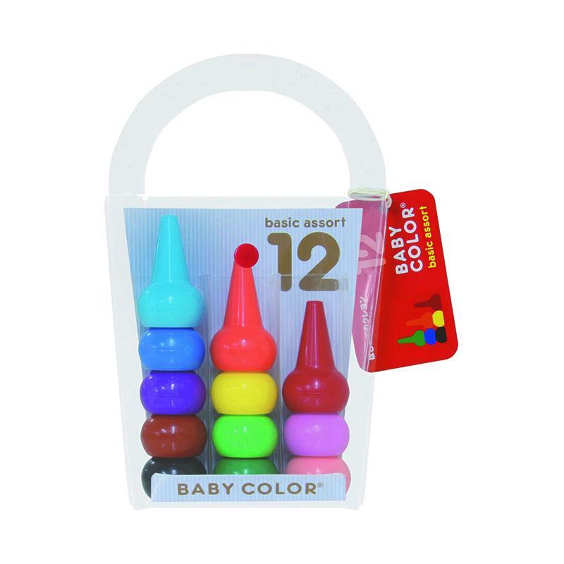 AOZORA Baby Color Safety Crayon Assort 12 Colors (Made in Japan)